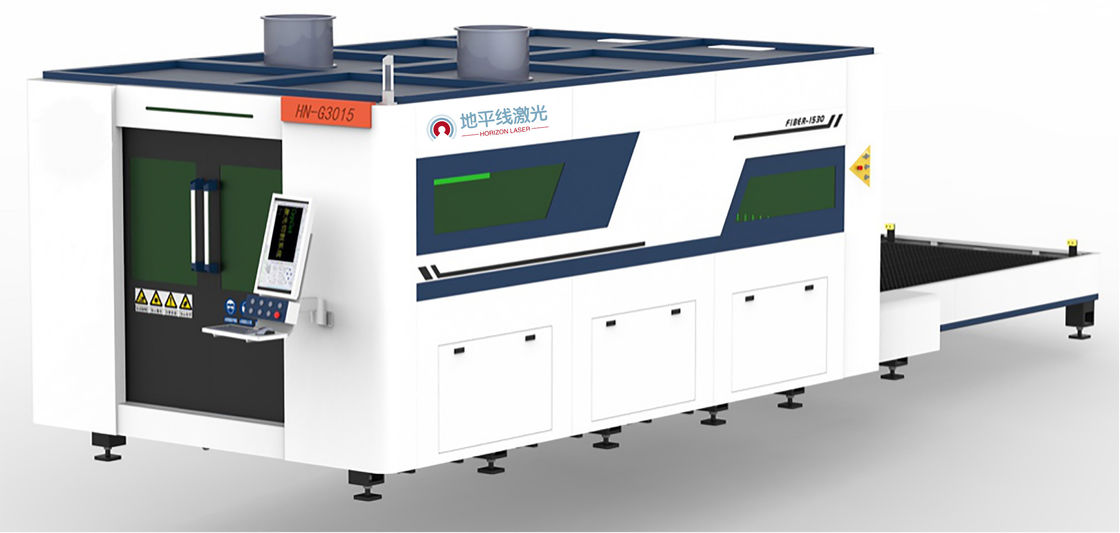 1500W 4000W Mesin Pemotongan Laser Serat CNC Meja Pertukaran IPG MAX 3015 Dengan Penutup